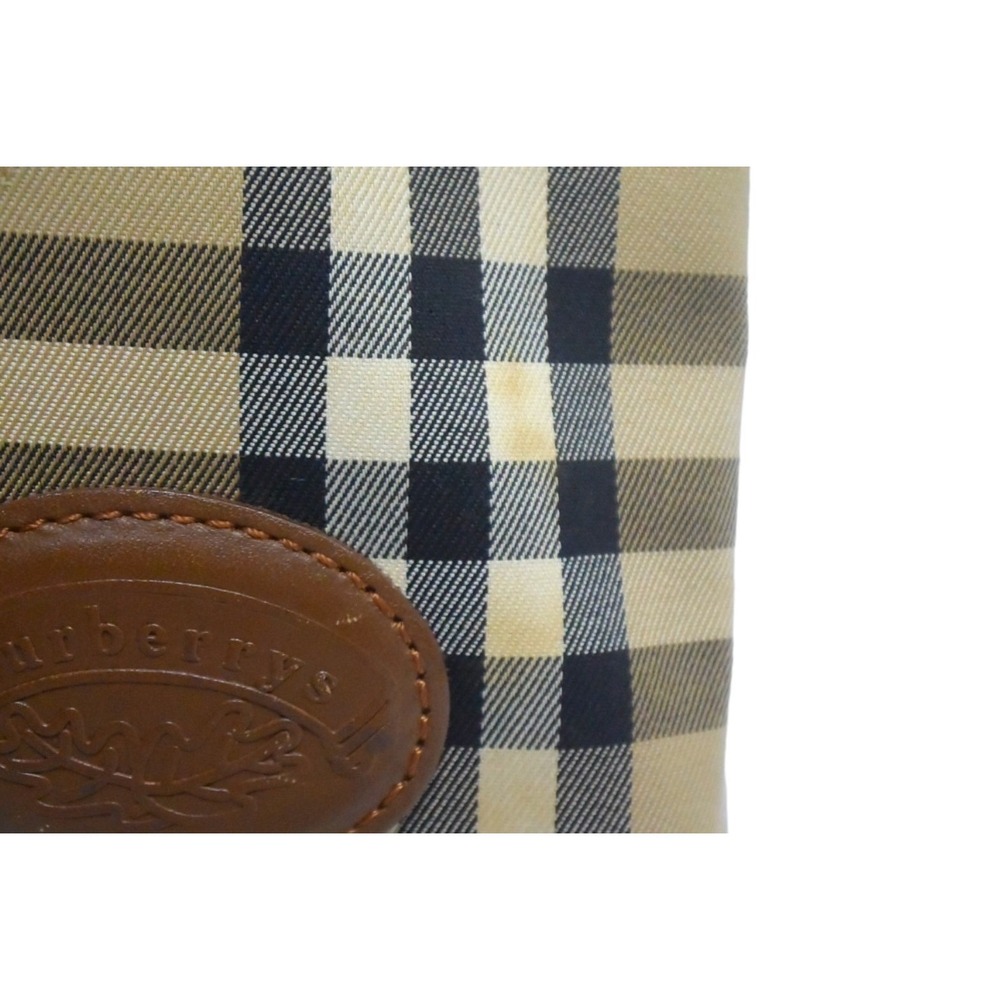 BURBERRY Backpack Daypack Nova Check Brown Beige Tan Canvas Leather - Picture 6 of 10